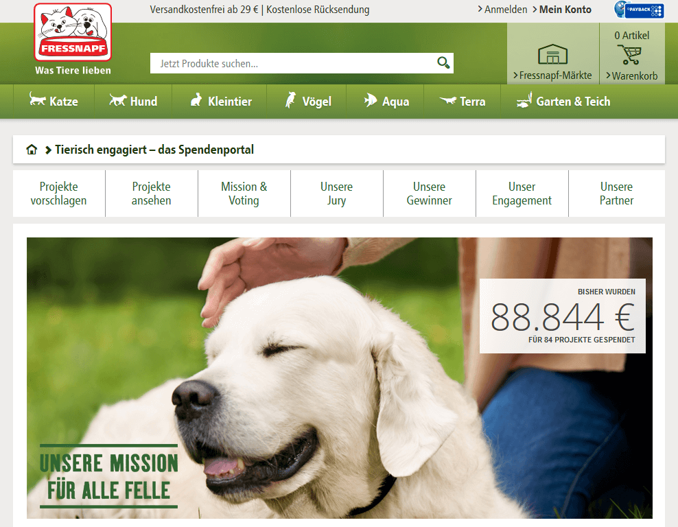 fressnapf Spendenportal fressnapf Spendenportal